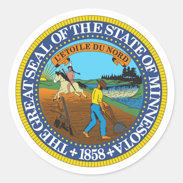 Minnesota state seal america republic symbol flag (Front)