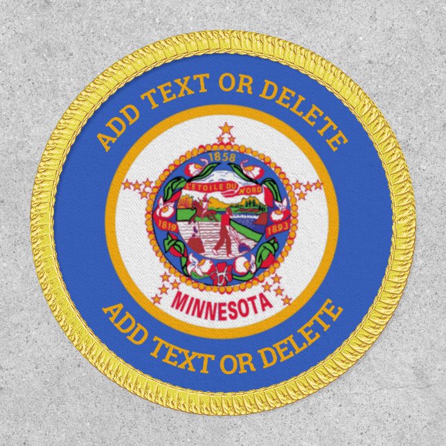 MINNESOTA STATE SEAL custom add text Patch (Front)