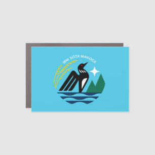 Minnesota State Seal Flag Car Magnet