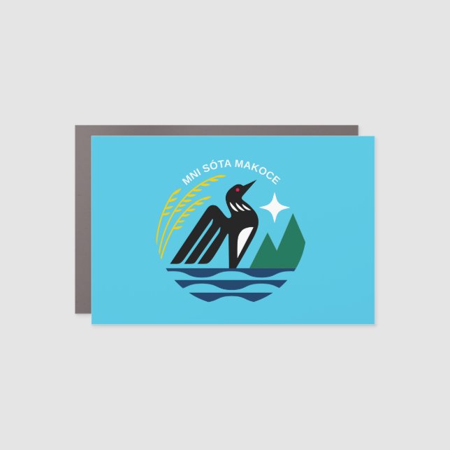 Minnesota State Seal Flag Car Magnet (Front)