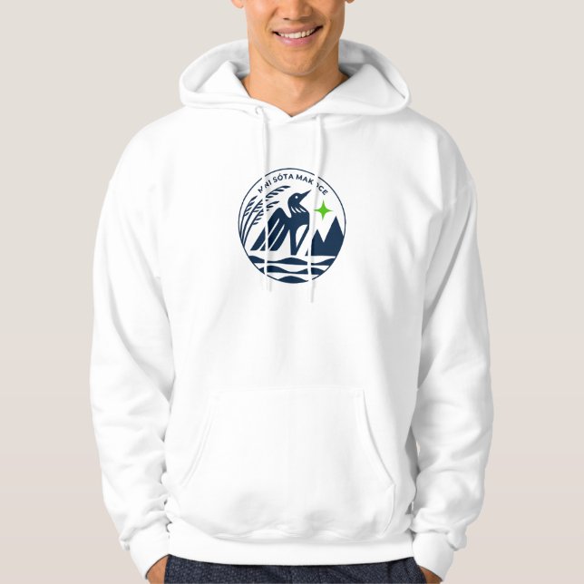 Minnesota State Seal in Wolves Colors Hoodie (Front)
