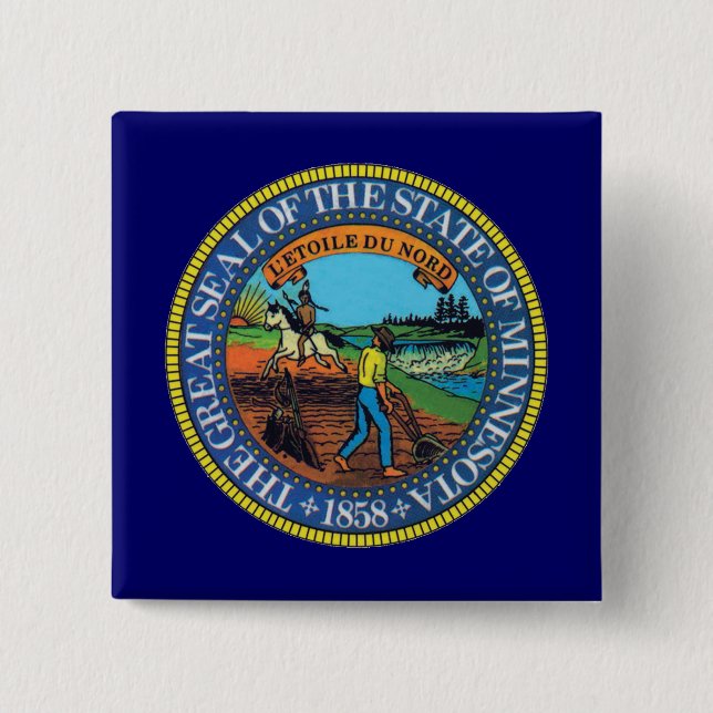 Minnesota State Seal Pinback Button (Front)