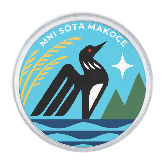 Minnesota State Seal Silver Finish Lapel Pin (Front)