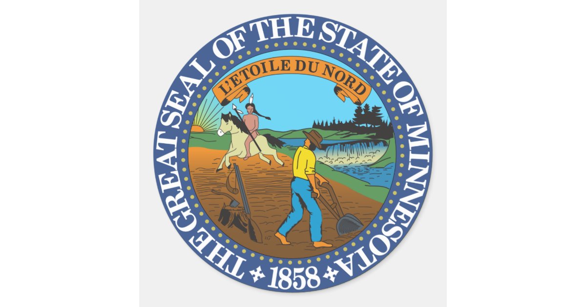 minnesota state seal sticker zazzlecom