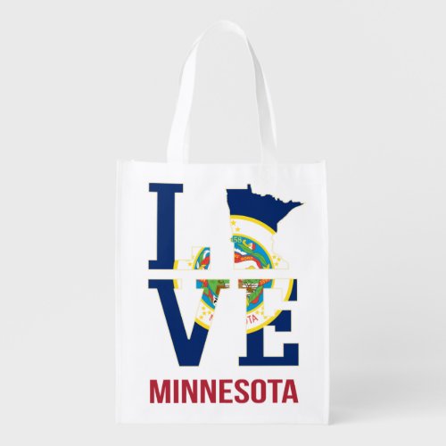 Minnesota State USA Love Grocery Bag
