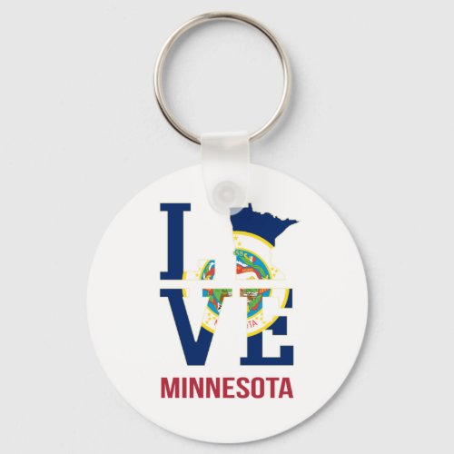 Minnesota State USA Love Keychain