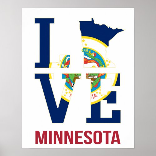 Minnesota State USA Love Poster