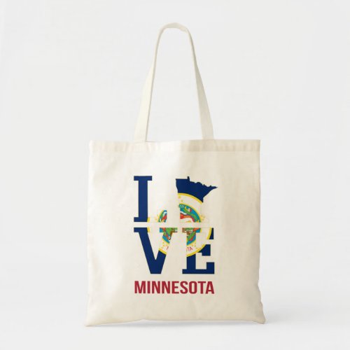 Minnesota State USA Love Tote Bag