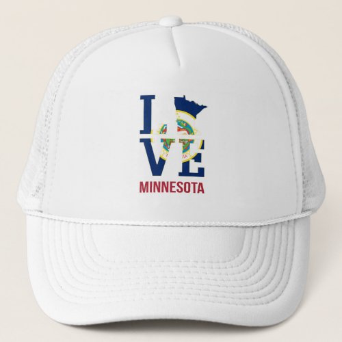 Minnesota State USA Love Trucker Hat