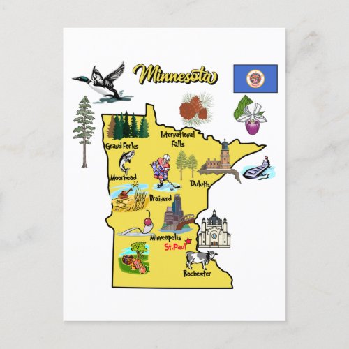 Minnesota state USA major cities Postcard