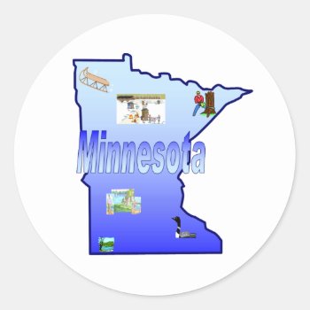 Minnesota Sticker by slowtownemarketplace at Zazzle
