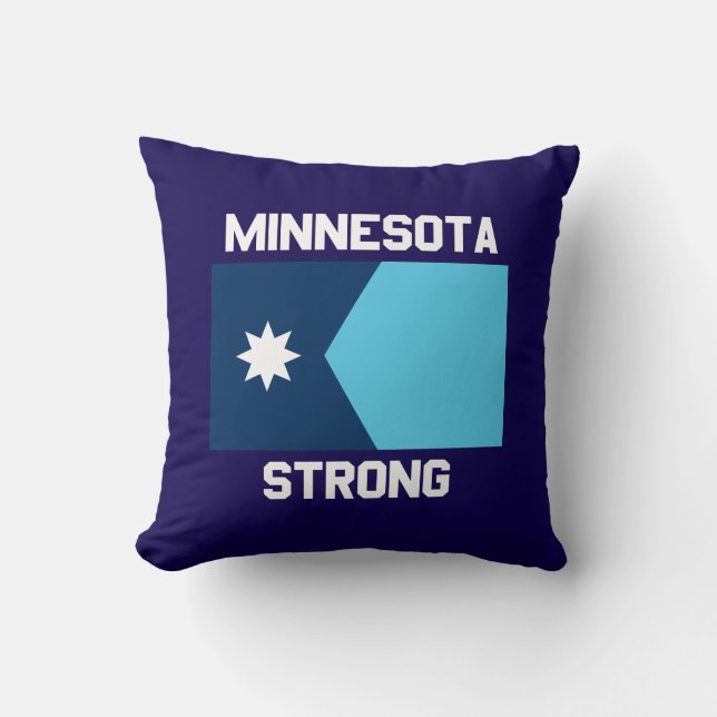 Minnesota Strong Throw Pillow (Front)