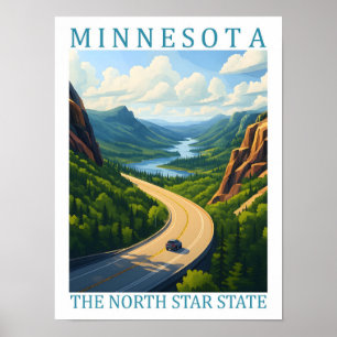 Minnesota the North Star State USA Travel Place Poster