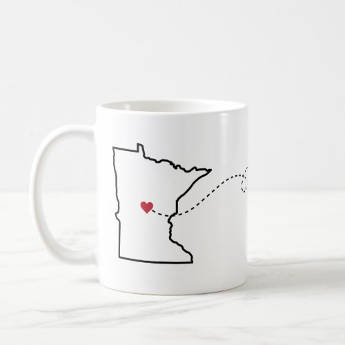 Minnesota to Utah _ Heart2Heart Coffee Mug