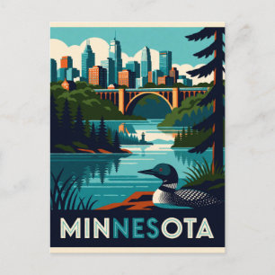 Minnesota USA Lakes And Northwoods Travel 🛶 Postcard