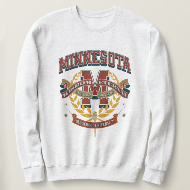 Minnesota Varsity letter monogram M university Sweatshirt (Design Front)
