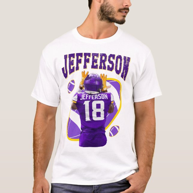 Minnesota Vikings Jefferson Jersey NFL Football  T-Shirt (Front)