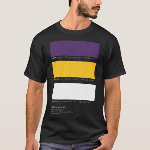 MInnesota Vikings Pantone Colors   T_Shirt