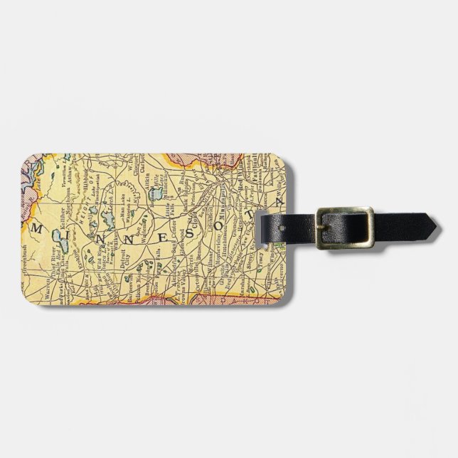 Minnesota vintag Map  Luggage Tag (Front Horizontal)
