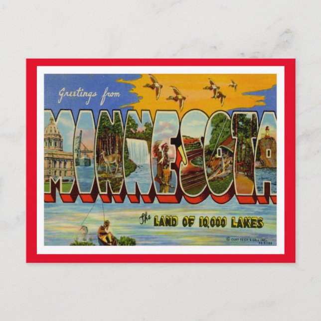 Minnesota Vintage Travel Postcard (Front)
