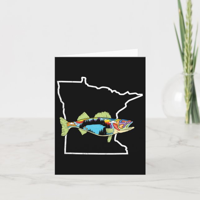 Minnesota Walleye Fishing Freshwater Fisherman Wal Card (Front)