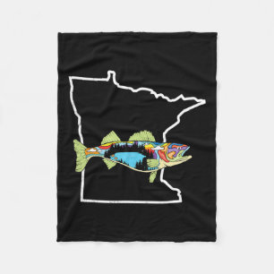 Minnesota Walleye Fishing Freshwater Fisherman Wal Fleece Blanket