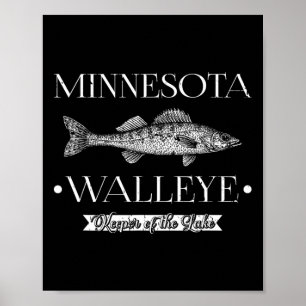 Minnesota Walleye Midwest Fishing Fisherman Angler Poster