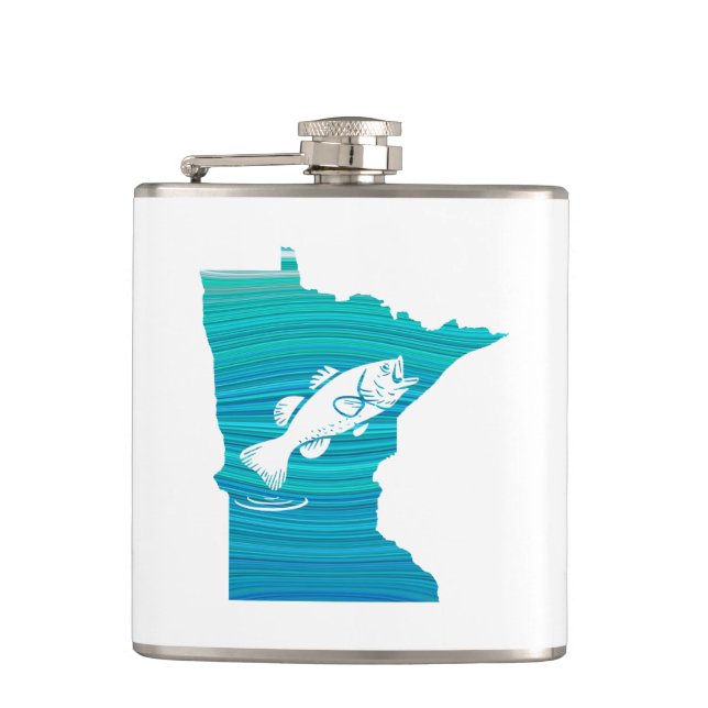 Minnesota Wave Fishing Flask (Front)