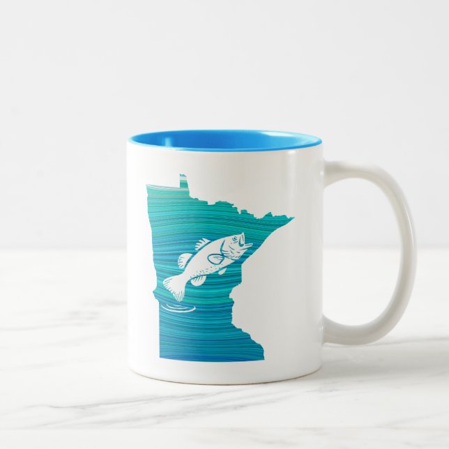 Minnesota Wave Fishing Two-Tone Coffee Mug (Right)