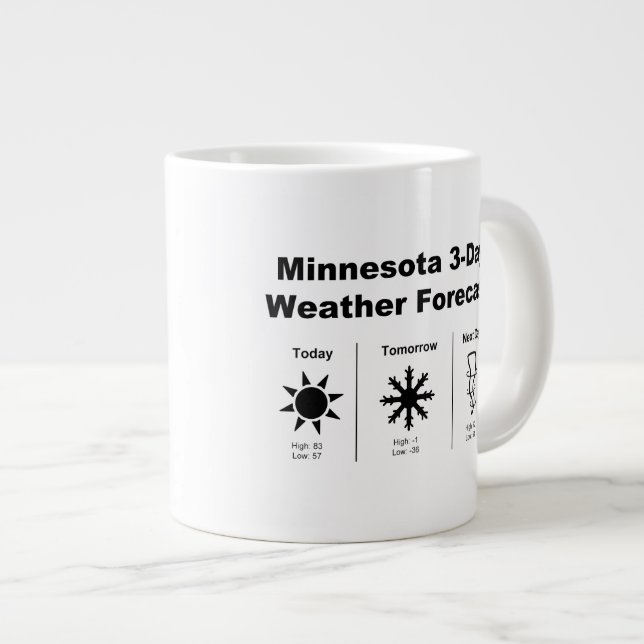 Minnesota Weather Forecast Large Coffee Mug (Front Right)