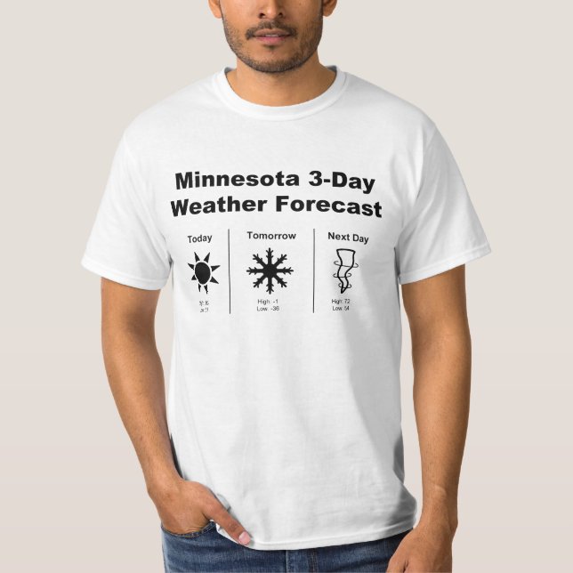Minnesota Weather Forecast T-Shirt (Front)