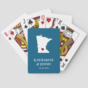 Minnesota Wedding Favor Deck of Cards, State Map Poker Cards