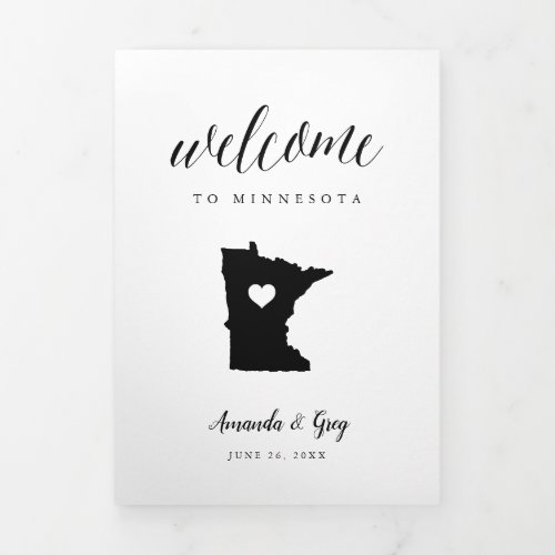 Minnesota Wedding Welcome Letter  Itinerary Tri_Fold Program