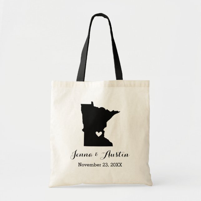 Minnesota Wedding Welcome Tote Bag (Front)