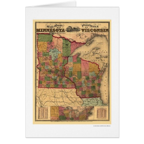 Minnesota  Wisconsin Railroad Map 1871