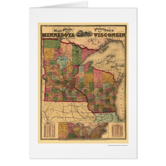Minnesota & Wisconsin Railroad Map 1871 (Front)