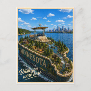 Minnesota   Wish You Were Here   State Series Postcard