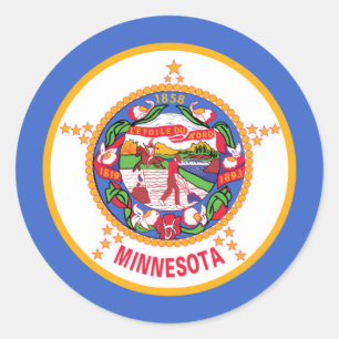 Minnesotan Flag, Flag of Minnesota Classic Round Sticker