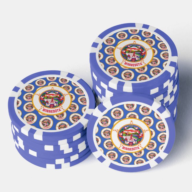 Minnesotan Flag, Flag of Minnesota Poker Chips (Stack)