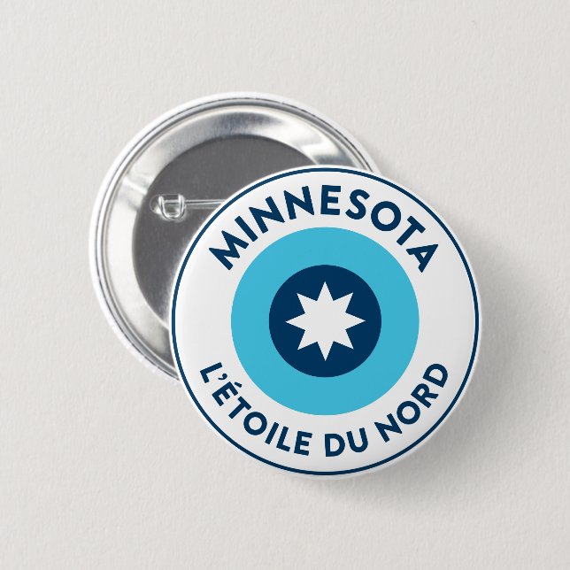Minnesotan L'Étoile Du Nord Roundel Button (Front & Back)