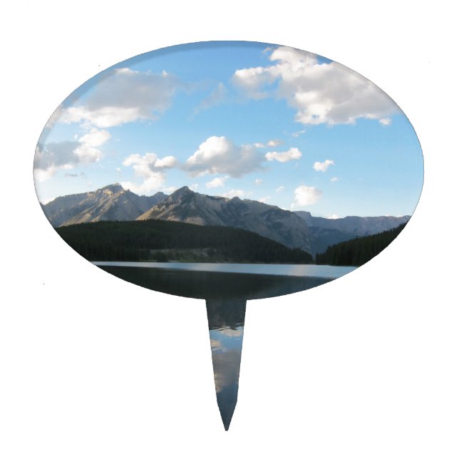 Minnewanka Lake, Alberta, Canada Cake Topper (Front)