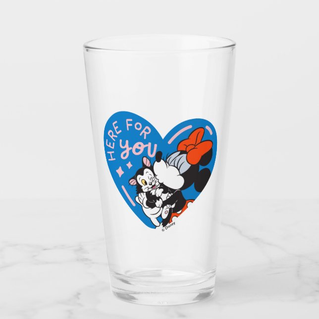 Minnie and Figaro Here For You Glass (Front)