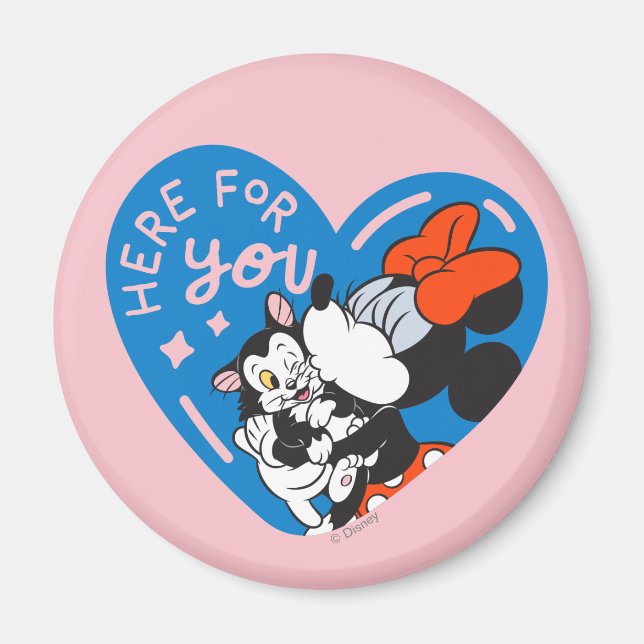 Minnie and Figaro Here For You Magnet (Front)