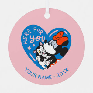 Minnie and Figaro Here For You Metal Ornament
