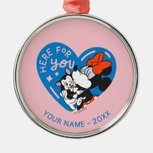 Minnie and Figaro Here For You Metal Ornament