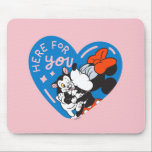 Minnie and Figaro Here For You Mouse Pad<br><div class="desc">Sweet, comforting, and full of heart, this touching artwork shows Minnie Mouse sharing a warm hug with Figaro inside a cheerful heart-shaped design. With soft colors, playful details, and an uplifting message, this design celebrates friendship, care, and being there for one another. Perfect for customizable Zazzle products like apparel, mugs,...</div>