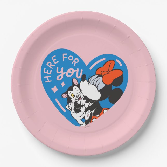 Minnie and Figaro Here For You Paper Plates (Front)