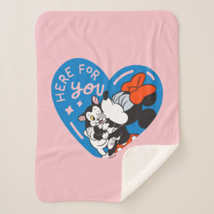 Minnie and Figaro Here For You Sherpa Blanket