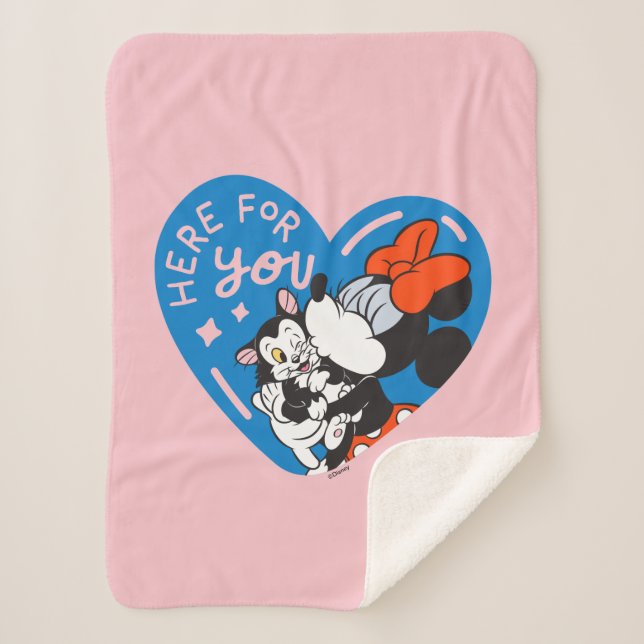 Minnie and Figaro Here For You Sherpa Blanket (Front)
