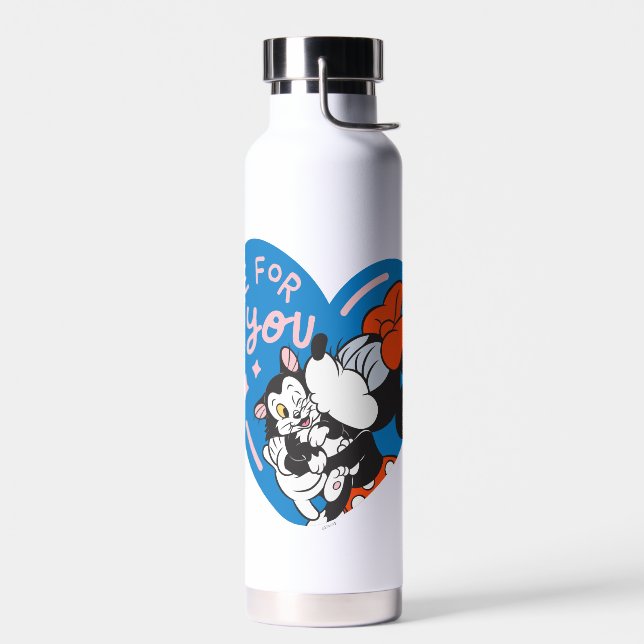 Minnie and Figaro Here For You Water Bottle (Left)